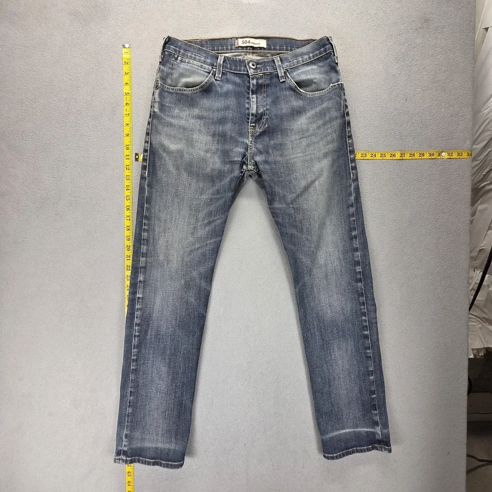 Vintage Levis 504 Jeans Mens 33x32 Blue‎ Straight Engineered Honeycomb Zip Fly